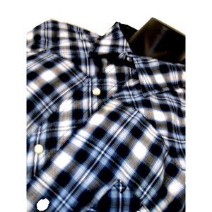 Wrangler Western Long Sleeve Blue plaid, with Snaps Shirt Men's Size 4XL